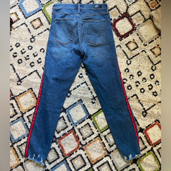 Abercrombie & Fitch Simone High Rise Ankle Jeans with Stripe - Picture 3 of 6